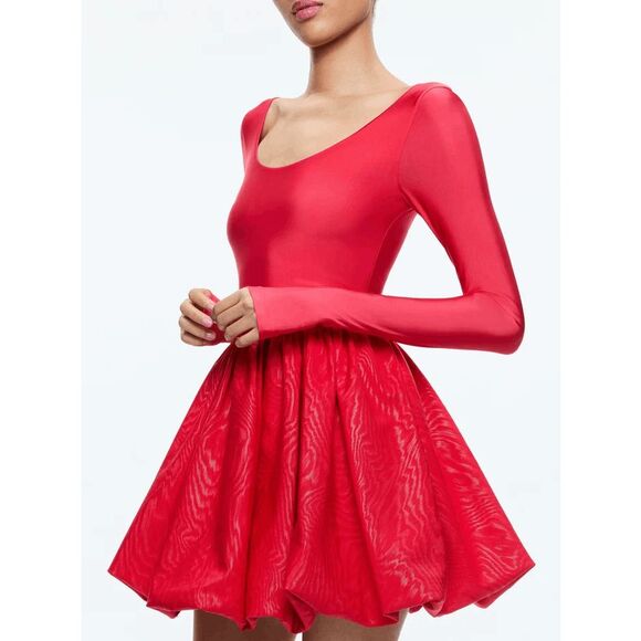 Alice + Olivia Chara Bubble-Hem Minidress Size US8 $495 - Picture 4 of 13